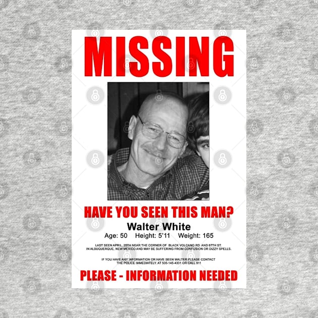 Breaking Bad Missing Sign by Aries Black